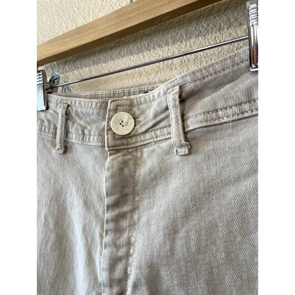 Zara The Marine Straight Leg Tan Minimalist Raw Hem High Waisted Pant Size 2 - Picture 4 of 15